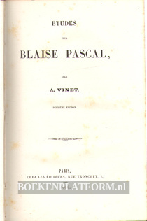 Etudes sur Blaise Pascal