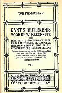 Kant's beteekenis voor de wijsbegeerte