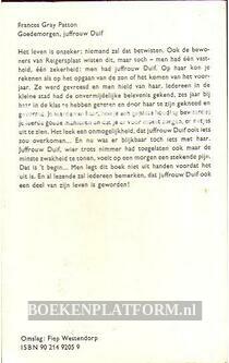 Goedemorgen, juffrouw Duif