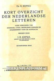 Kort overzicht der Nederlandse letteren