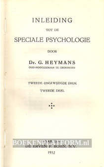 Inleiding tot de Speciale Psychologie II