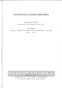 Auction Sale of Books and Prints 1992