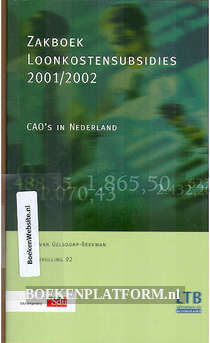 Zakboek Loonkosten subsidies 2001/2002