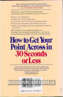 How to Get Your Point Across in 30 Seconds or Less