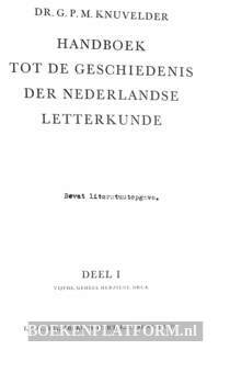 Handboek tot de geschiedenis der Nederlandse letterkunde I