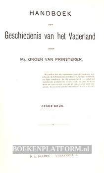 Handboek der Geschiedenis van het Vaderland