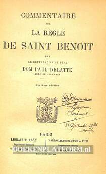 Commentaire sur La Regle De Saint Benoit