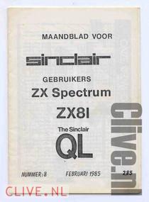 Maandblad voor Sinclair gebruikers  Nr.08 Februari 1985