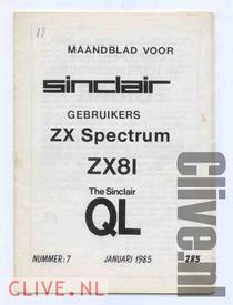 Maandblad voor Sinclair gebruikers  Nr.07 Januari 1985